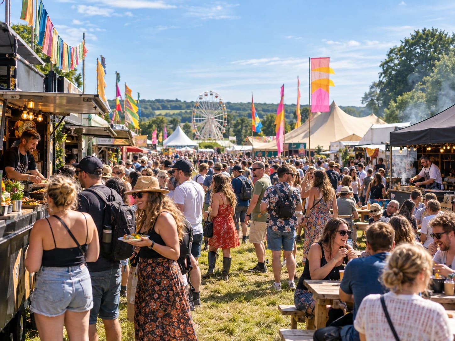 Large crowd at a busy outdoor festival