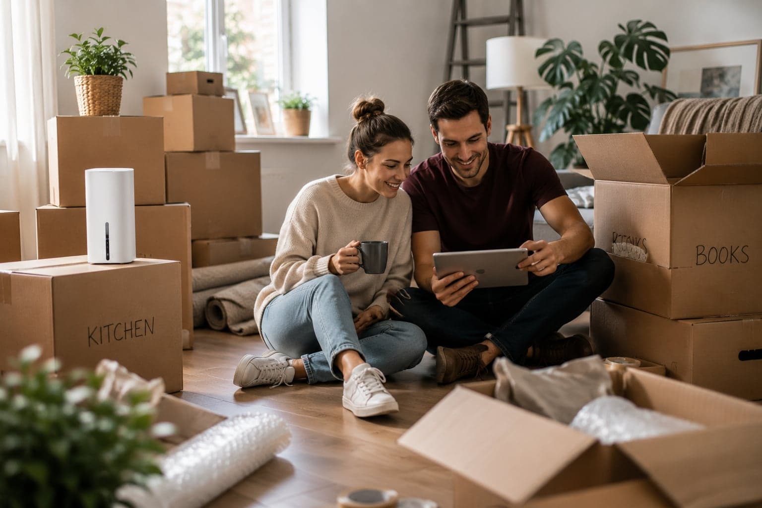 Stay connected while you unpack